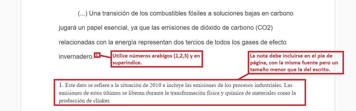 Notas al pie de página: Formato de presentación en APA