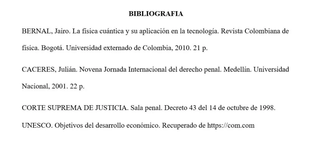 ejemplo bibliografia icontec